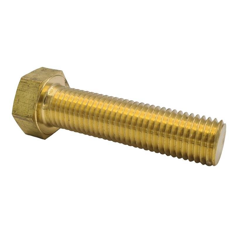 Sechskantschraube mit Gewinde bis Kopf ISO 4017 Messing blank M 12 x 45 - 50 Stück von Nineka Handels GmbH