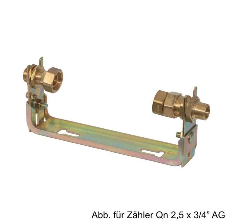 Schlösser Kaltwasserzähler Wasserzähler-Anschlussgarnitur Qn 2.5, 3/4" x 3/4" verzinkt verstellba von Schlösser