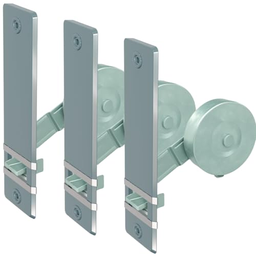 markiso® 3 Stück Rolladen Gurtwickler unterputz Farbe Grau, Rollladen Aufwickler Lochabstand 160mm für Maxigurte bis 23mm, Einlassgurtwickler inkl. 6 Abdeckungen von markiso