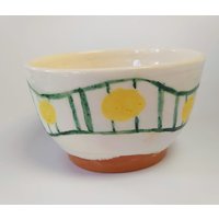 Rustikale Keramikschale, Keramikvase Handgemacht, Handgetöpfertes Steingut, Handmalerei-Muster, Retro-Blumentopf, Topfpflanzenabdeckung von marozeramics
