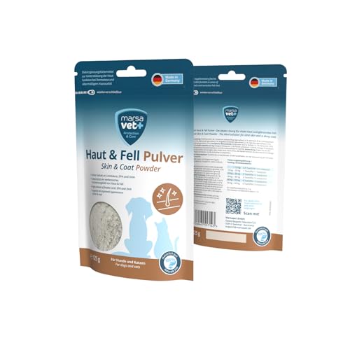 marsavet+ Haut & Fell Pulver – 125 g. Haut- und Fellpflege für Hunde und Katzen. Bierhefe und Linolsäure. Diät-Ergänzungsfuttermittel zur Unterstützung bei Dermatose und übermäßigem Haarausfall. marsavet+ Haut & Fell Pulver – 125 g. Haut- und Fellpflege für Hunde und Katzen. Bierhefe und Linolsäure. Diät-Ergänzungsfuttermittel zur Unterstützung bei Dermatose und übermäßigem Haarausfall. von marsavet+