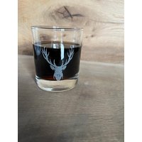 Trinkglas/Whiskeyglas Mit Hirschkopf Gravur von martinair007