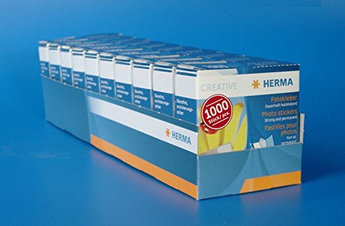 10 Packungen HERMA 1071 Fotokleber im Kartonspender 1.000 Stück (10 Packungen à 1.000 = 10.000 Stück) von mashpaper