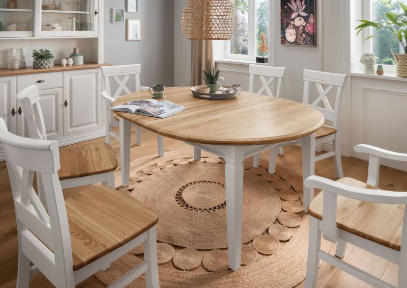 Esstisch Lord in Kiefer massiv mit Platte aus massiver Eiche von massive-naturmoebel