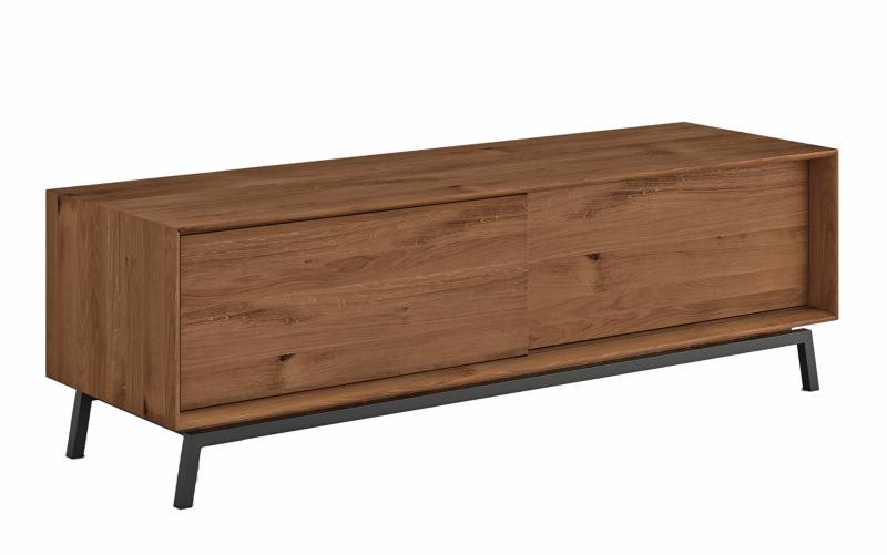 Massive TV-Kommode Modern Loft aus Wildeiche tabakfarbig von massive-naturmoebel