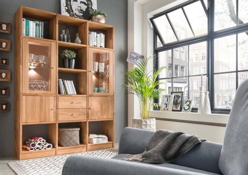 Massive Regal-Wohnwand Knut aus Eiche von massive-naturmoebel