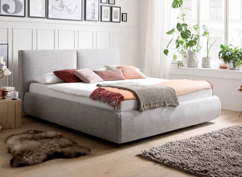 Polsterbett Atesio in hellgrau mit der Liegefläche 180 x 200 cm von massive-naturmoebel