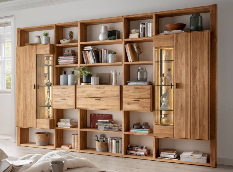 Wohnwand - Stollenwand Aruba in Wildeiche massiv in vielen Variationen lieferbar Wohnwand - Stollenwand Aruba in Wildeiche massiv in vielen Variationen lieferbar von massive-naturmoebel