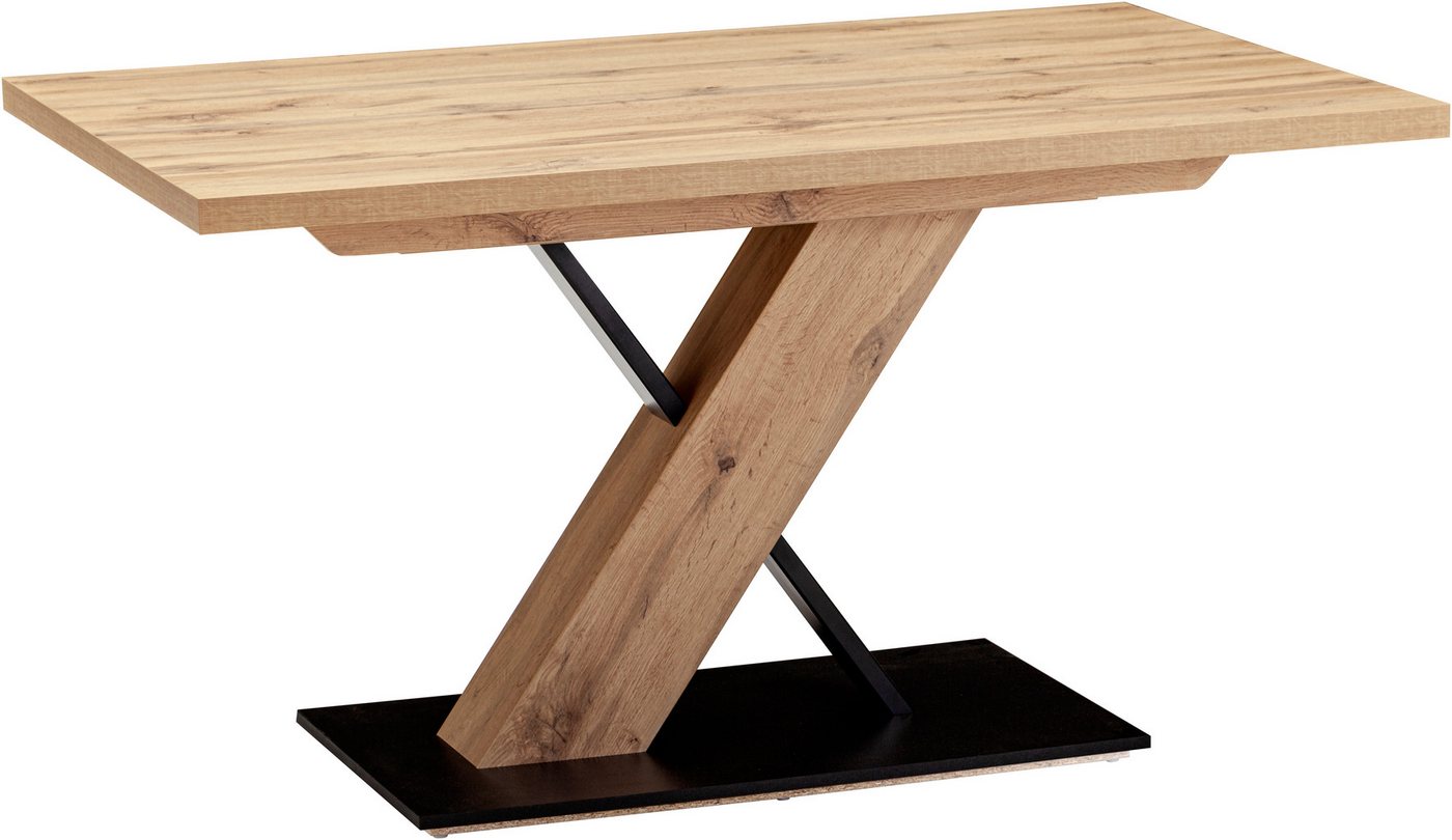 massivline&more Säulen-Esstisch SK Kota, Säulentisch, Küchentisch, Tisch, Esstisch (2-St), Platte und Bodenplatte Dekor, Maße: 138 x 90 cm von massivline&more