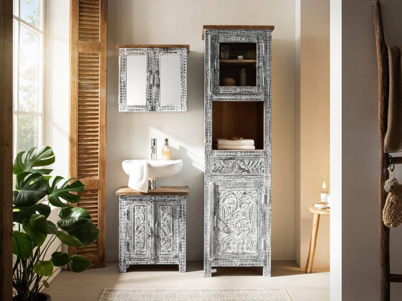 massivum Badezimmer-Set Santa Cruz Massivholz Landhaus weiß-grau massivum Badezimmer-Set Santa Cruz Massivholz Landhaus weiß-grau von massivum