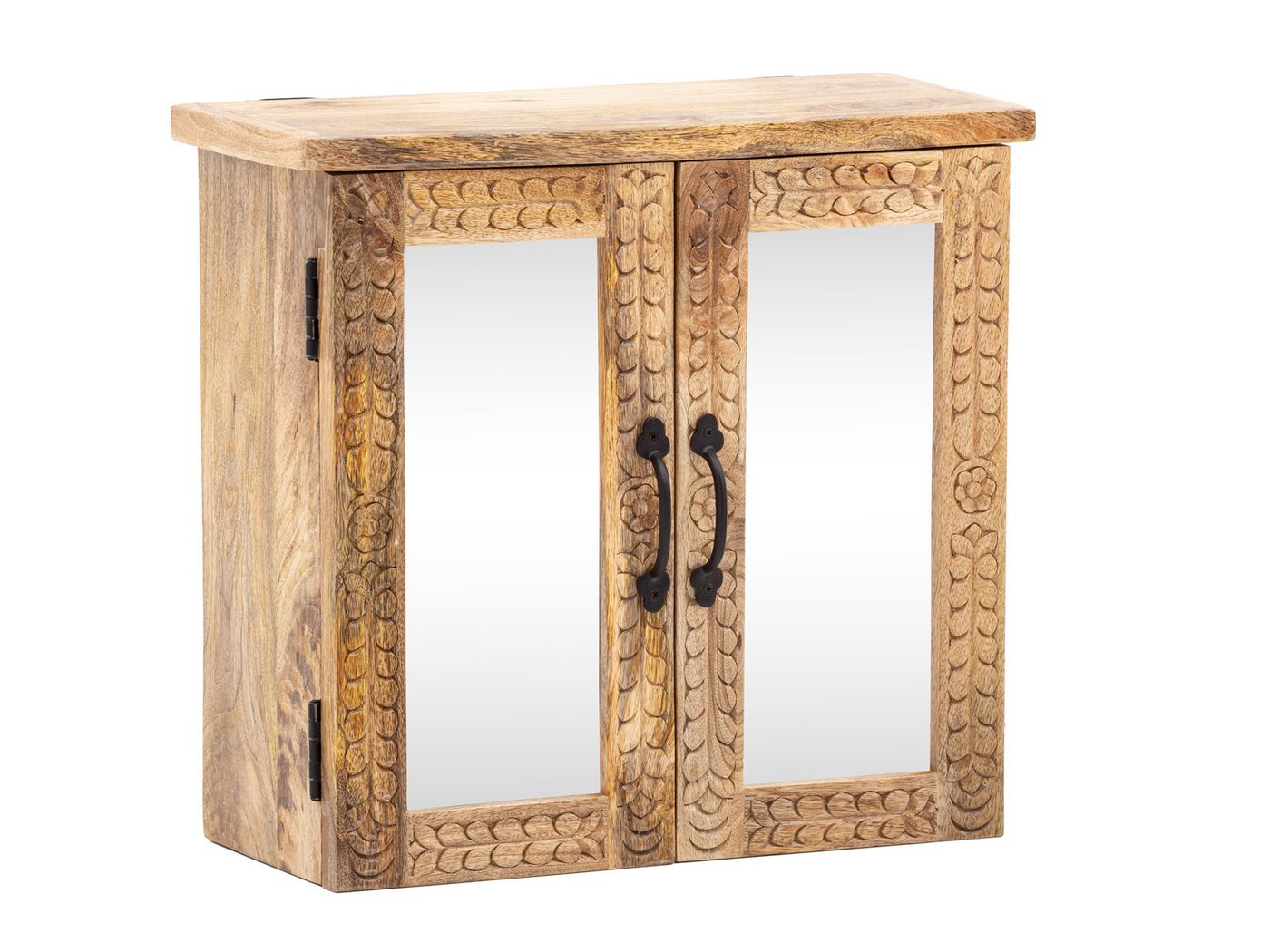 massivum Badezimmerspiegelschrank Santa Cruz Wandschrank mit Spiegel Massivholz Boho-Design von massivum