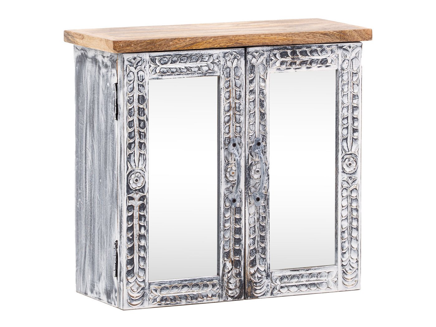 massivum Badspiegel Santa Cruz grau Wandschrank Badezimmer Massivholz (1-St) von massivum