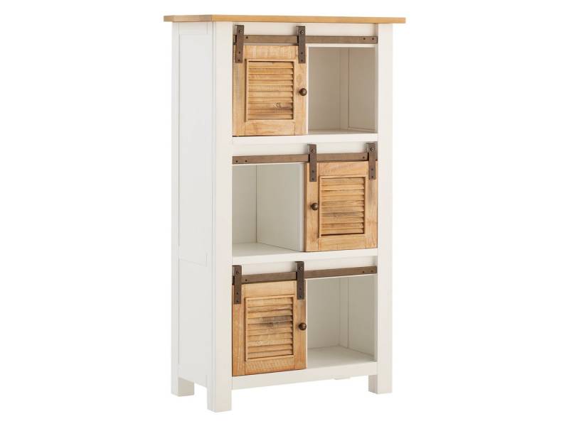 massivum Bücherregal Capera, Holz weiß braun von massivum
