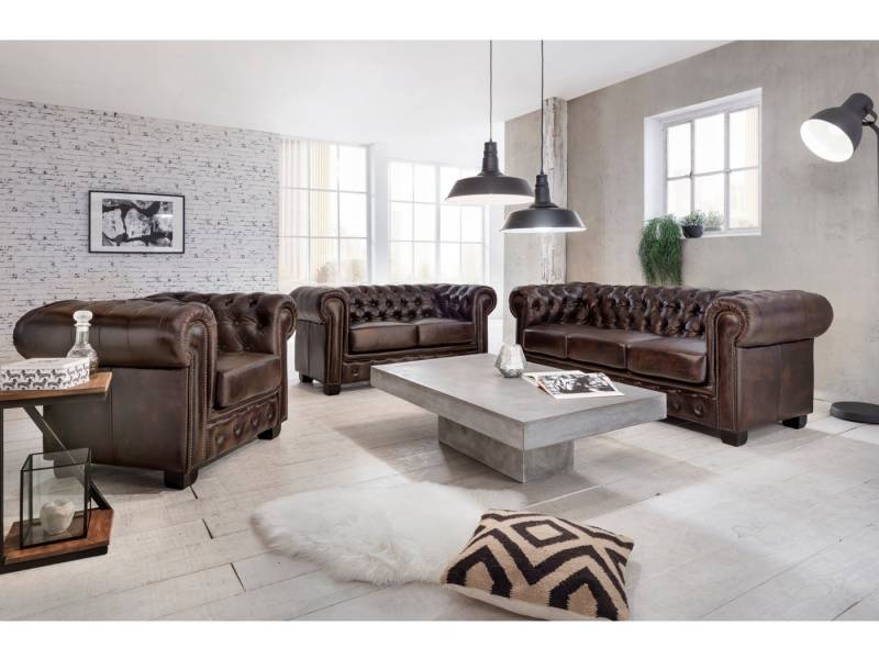 massivum Chesterfield-Sofa 3-Sitzer Echtleder braun massivum Chesterfield-Sofa 3-Sitzer Echtleder braun von massivum