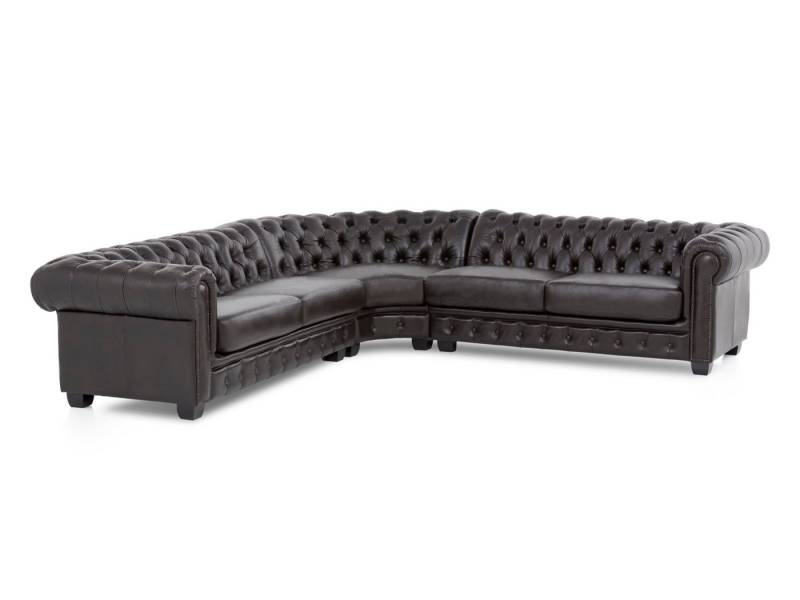 massivum Ecksofa Chesterfield III braun von massivum