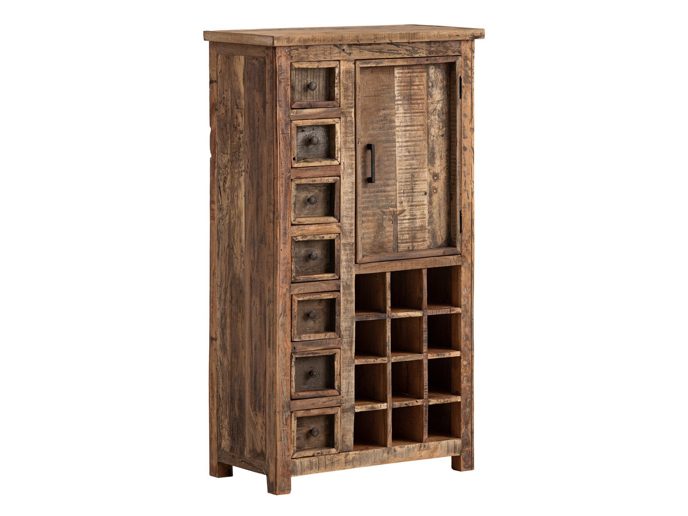 massivum Highboard Sumatra mit Flaschenregal aus Altholz (1 St) von massivum