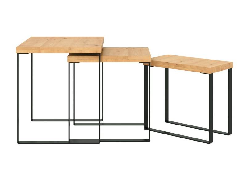 massivum Satztisch 3er Set Sydney Wildeiche Couchtisch von massivum