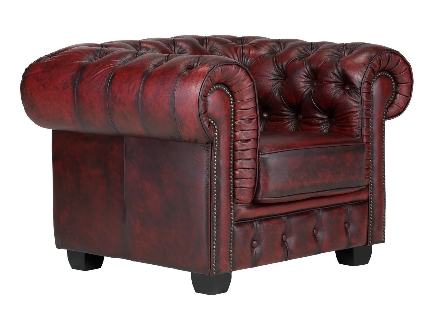 massivum Sessel Chesterfield Big Echtleder rot (1-St) von massivum