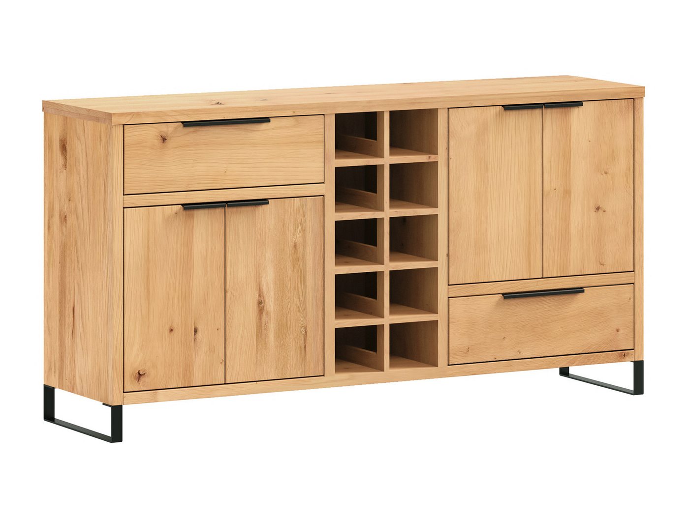 massivum Sideboard Sydney 160cm Wildeiche Kommode Wohnzimmer Schrank Möbel (13 St) von massivum
