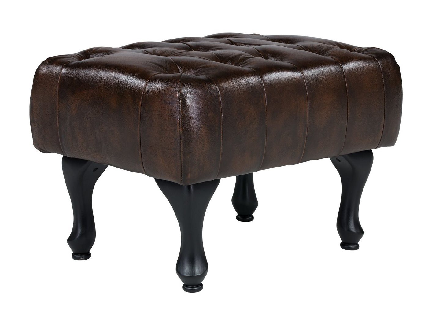 massivum Sitzhocker Hocker Chesterfield Pittsfield Echtleder braun von massivum