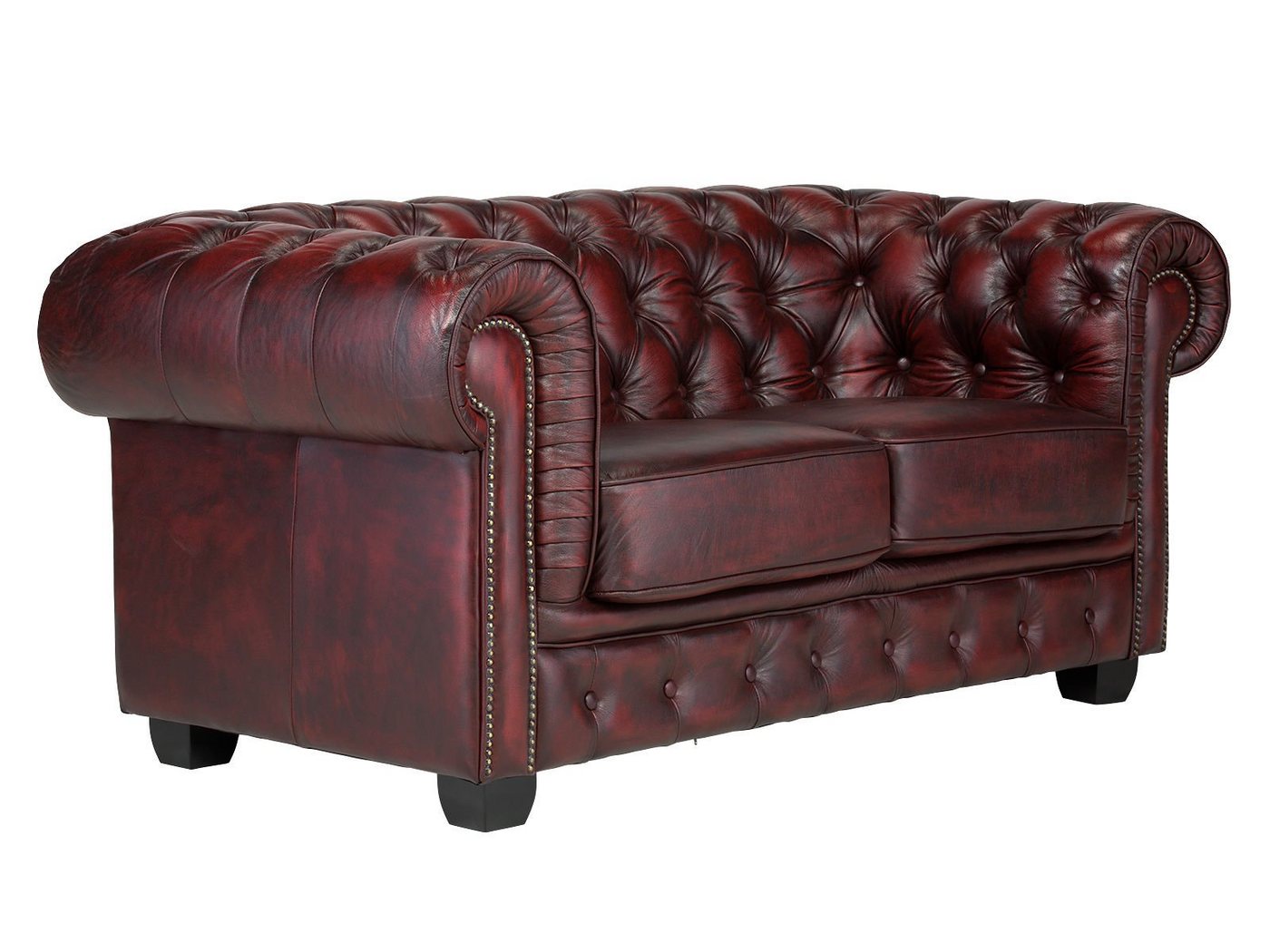 massivum Sofa Sofa Chesterfield Big 2-Sitzer antik rot von massivum