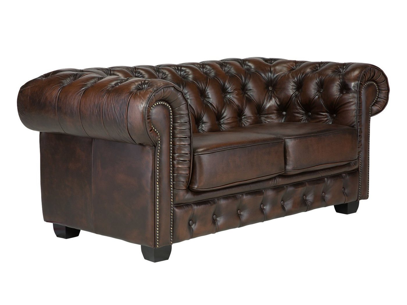 massivum Sofa Chesterfield Big 2-Sitzer Echtleder braun von massivum