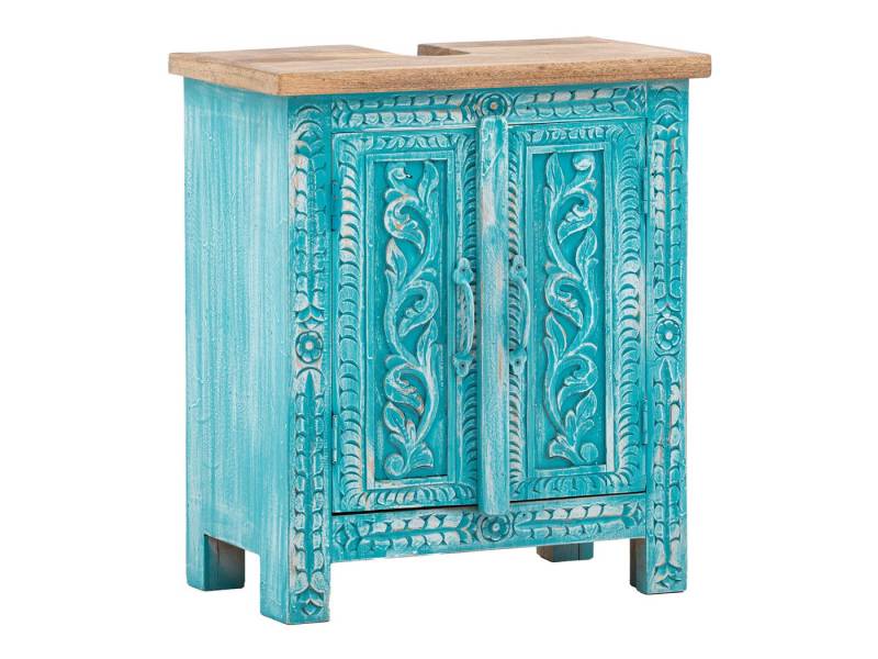 massivum Waschbeckenunterschrank Santa Cruz Massivholz Badschrank blau massivum Waschbeckenunterschrank Santa Cruz Massivholz Badschrank blau von massivum