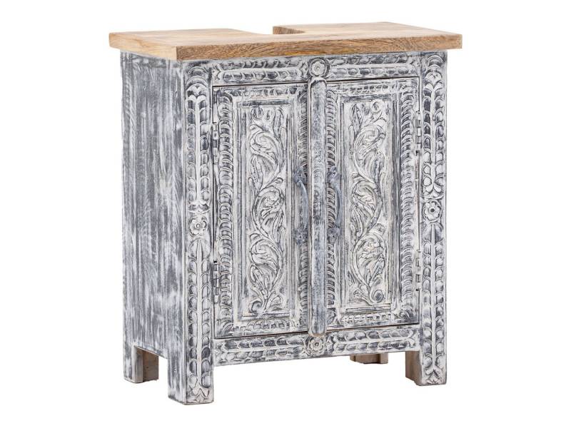 massivum Waschbeckenunterschrank Santa Cruz Massivholz Badschrank weiss - grau massivum Waschbeckenunterschrank Santa Cruz Massivholz Badschrank weiss - grau von massivum