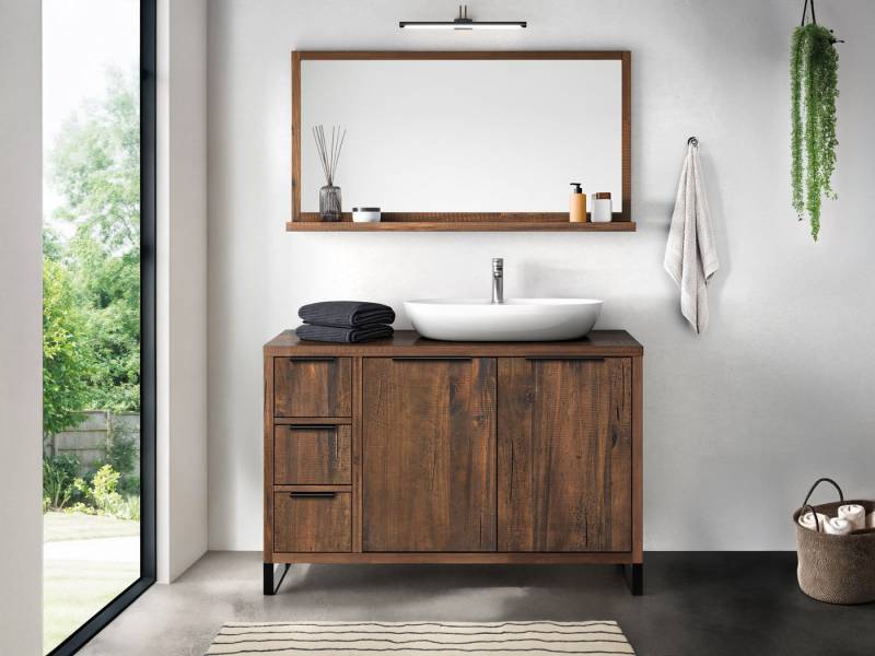 massivum Waschtisch-Set Sydney Massivholz Pinie, 105cm Badezimmer Set von massivum