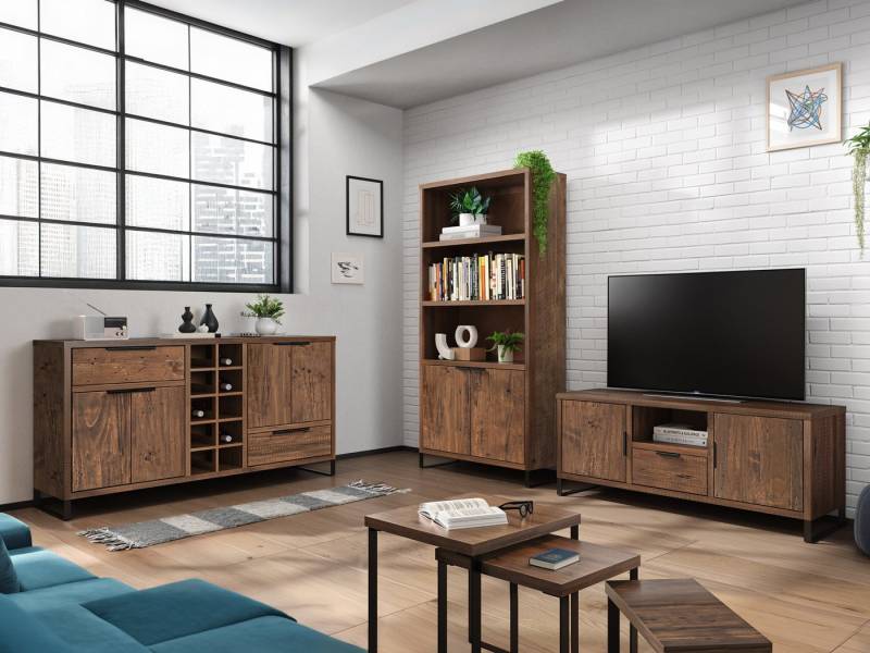 massivum Wohnwand Wohnwand 3tlg. Sydney Pinie dunkel massivum Wohnwand Wohnwand 3tlg. Sydney Pinie dunkel von massivum