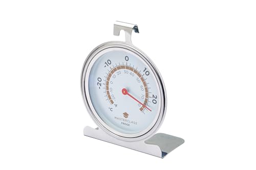 MasterClass Kühlschrankthermometer, großes Gefrierschrank-Thermometer, Edelstahl, 10 cm, Silber von Master Class