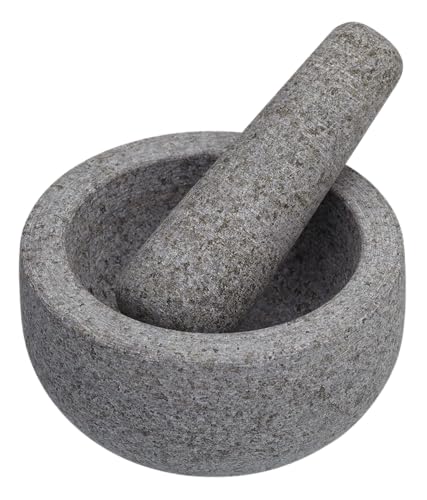 MasterClass, Mörser und Stößel, Mörser und Stößel-Set aus porenfreiem Granit, 12 x 9 cm, Grau von Master Class