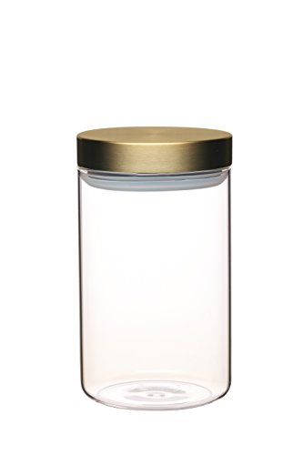MasterClass Luftdichtes Glasgefäß zur Lebensmittelaufbewahrung mit Messingdeckel, transparent, 1 L (1.75 pts) von Master Class