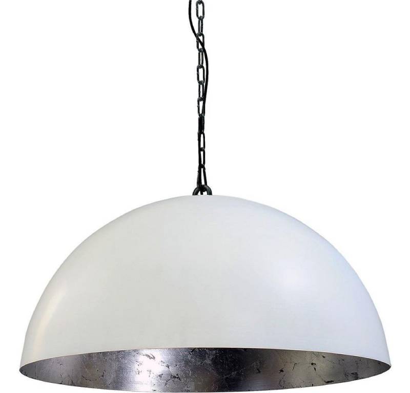 masterlight Pendelleuchte Hängelampe Hängeleuchte Larino 1-flammig Stahl Weiß-Blattsilber Ø80cm, ohne Leuchtmittel, Lichtfarbe ist abhängig vom Leuchtmittel, exklusiv und handgefertigt von masterlight