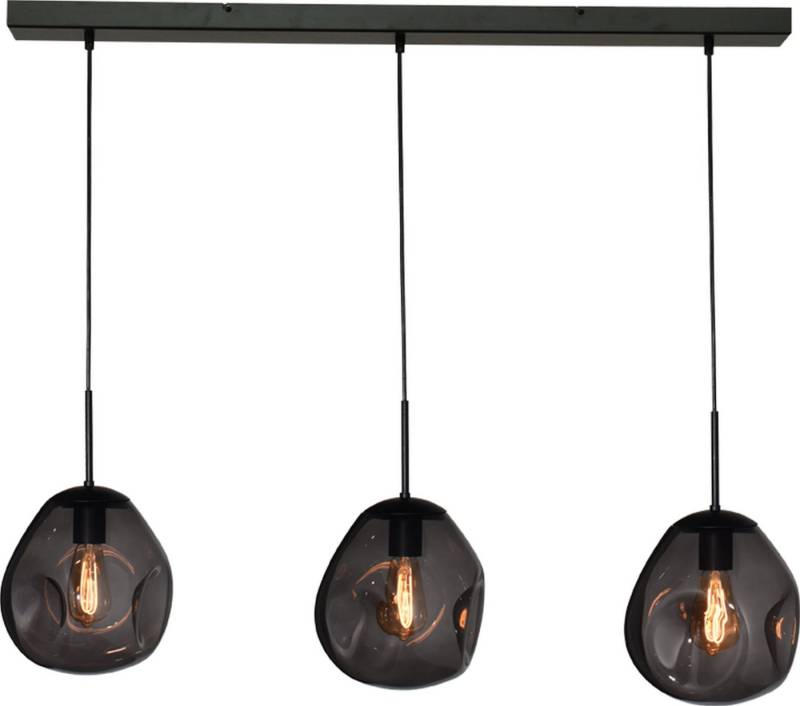 masterlight Pendelleuchte Hängelampe Hängeleuchte Lava 3-flammig Glas Grau 100x24cm, ohne Leuchtmittel, Lichtfarbe ist abhängig vom Leuchtmittel, exklusiv und handgefertigt von masterlight