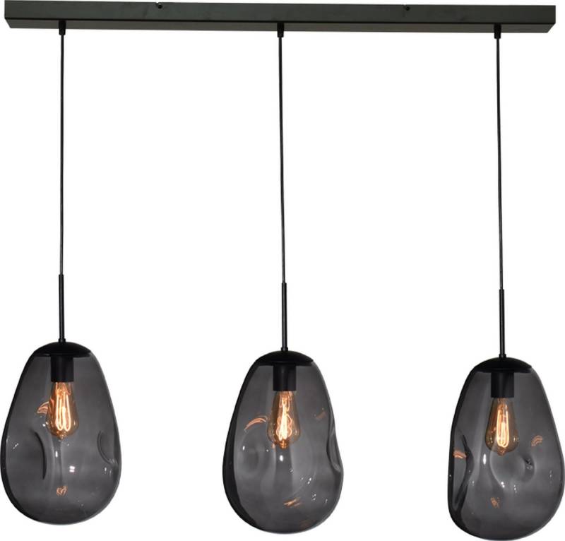 masterlight Pendelleuchte Hängelampe Hängeleuchte Lava 3-flammig Glas Grau 100x24cm, ohne Leuchtmittel, Lichtfarbe ist abhängig vom Leuchtmittel, exklusiv und handgefertigt von masterlight