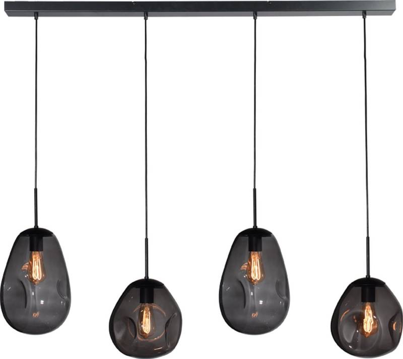 masterlight Pendelleuchte Hängelampe Hängeleuchte Lava 4-flammig Glas Grau 130x24cm, ohne Leuchtmittel, Lichtfarbe ist abhängig vom Leuchtmittel, exklusiv und handgefertigt von masterlight