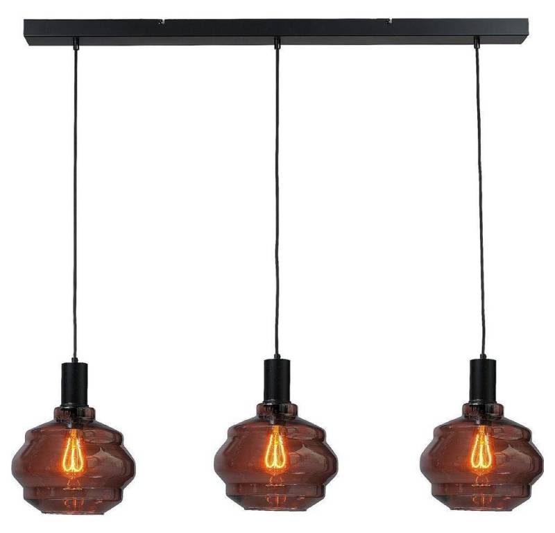 masterlight Pendelleuchte Hängelampe Hängeleuchte Porto 3-flammig Glas Rot-Transparent 100x24cm, ohne Leuchtmittel, Lichtfarbe ist abhängig vom Leuchtmittel, exklusiv und handgefertigt von masterlight