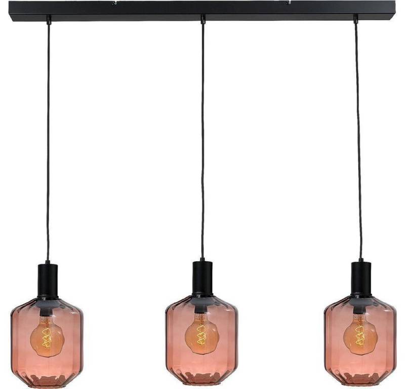 masterlight Pendelleuchte Hängelampe Hängeleuchte Porto 3-flammig Glas Rot-Transparent 100x24cm, ohne Leuchtmittel, Lichtfarbe ist abhängig vom Leuchtmittel, exklusiv und handgefertigt von masterlight