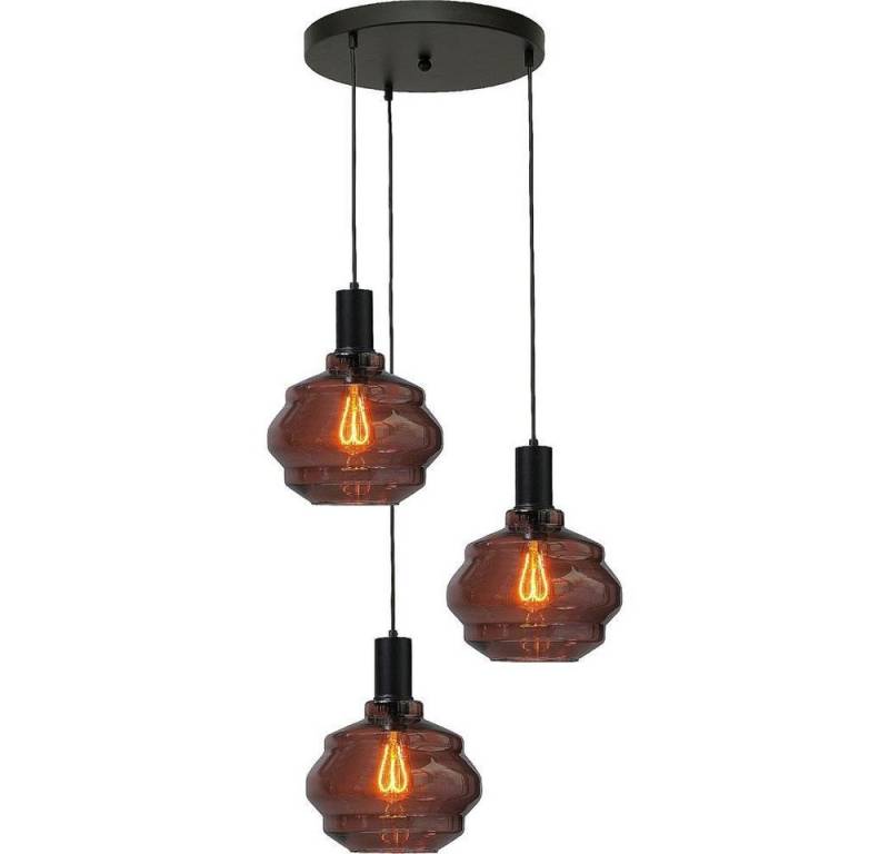 masterlight Pendelleuchte Hängelampe Hängeleuchte Porto 3-flammig Glas Rot-Transparent Ø45cm, ohne Leuchtmittel, Lichtfarbe ist abhängig vom Leuchtmittel, exklusiv und handgefertigt von masterlight