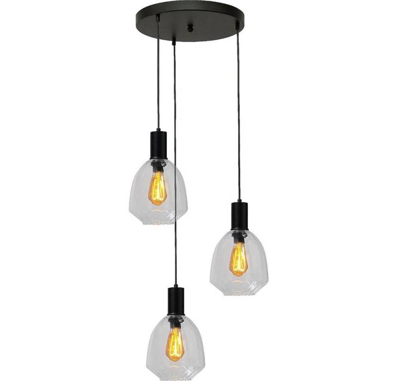 masterlight Pendelleuchte Hängelampe Hängeleuchte Porto 3-flammig Glas Transparent Ø45cm, ohne Leuchtmittel, Lichtfarbe ist abhängig vom Leuchtmittel, exklusiv und handgefertigt von masterlight