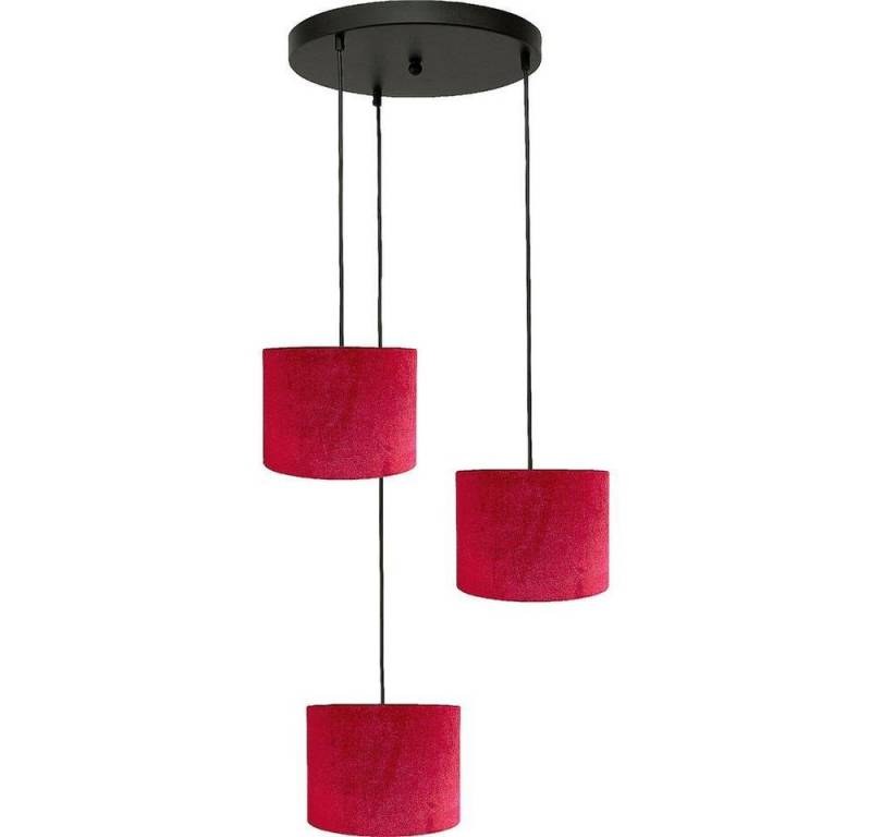 masterlight Pendelleuchte Hängelampe Hängeleuchte Venus 3-flammig Samt Rot Ø45cm, ohne Leuchtmittel, Lichtfarbe ist abhängig vom Leuchtmittel, exklusiv und handgefertigt von masterlight