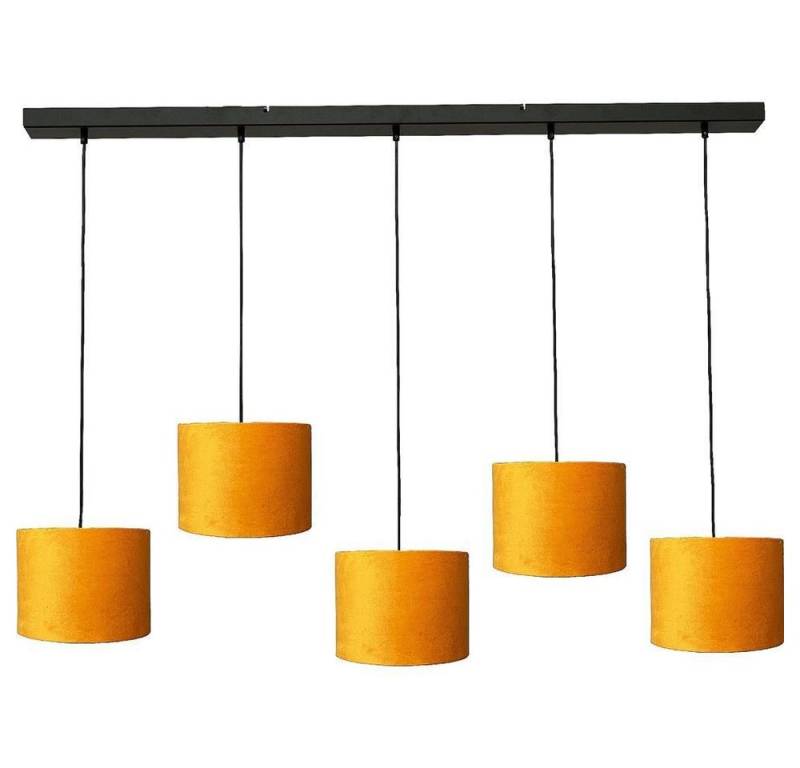 masterlight Pendelleuchte Hängelampe Hängeleuchte Venus 5-flammig Samt Gelb 130x20cm, ohne Leuchtmittel, Lichtfarbe ist abhängig vom Leuchtmittel, exklusiv und handgefertigt von masterlight