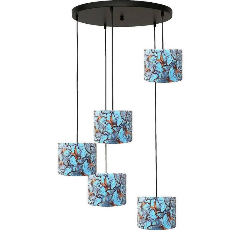 masterlight Pendelleuchte Hängelampe Hängeleuchte Venus 5-flammig Samt Multicolor Ø60cm, ohne Leuchtmittel, Lichtfarbe ist abhängig vom Leuchtmittel, exklusiv und handgefertigt von masterlight