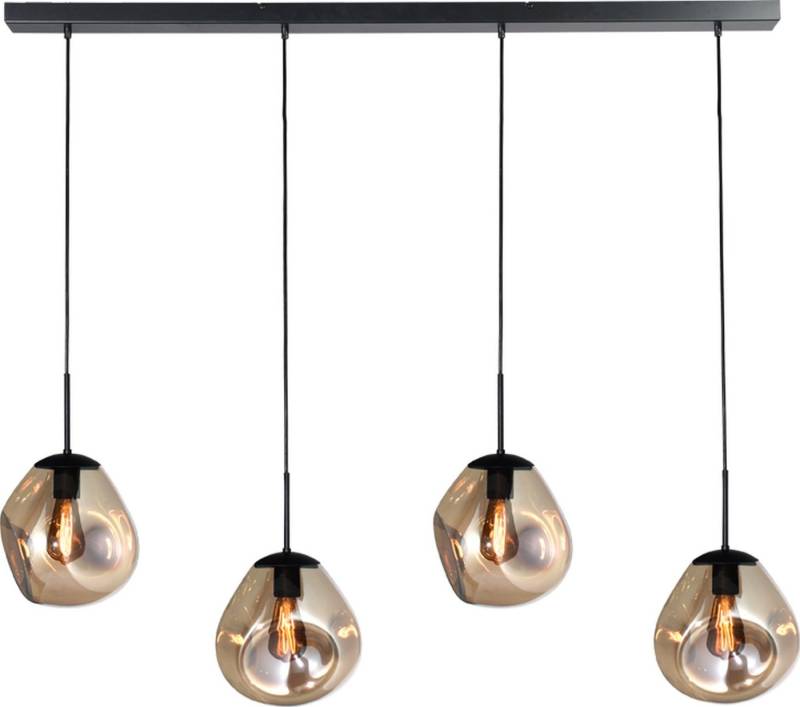 masterlight Pendelleuchte Hängelampe Hängeleuchte Lava 4-flammig Glas Gold 130x24cm, Leuchtmittel nicht enthalten, Lichtfarbe ist abhängig vom Leuchtmittel, exklusiv und handgefertigt von masterlight