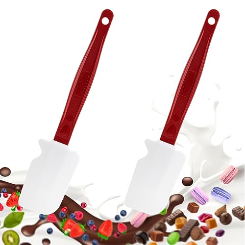 2 Stücke Silikon Teigschaber Hitzebeständig, Kuchenspatel Silikon Spatel zum Kochen Spachtel, Gummispachtel Küche Nahtloses Einteiliges Design für Kochen Backen (2 Schaber 42cm) von masteymoh