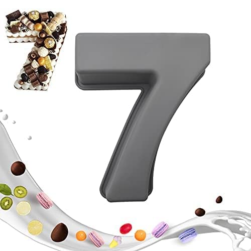 masteymoh Kuchenform Zahlen Groß Backform Zahlen Groß 0-9 Silikon für Geburtstag Hochzeit Jubiläum, Kuchenform,(7) von masteymoh
