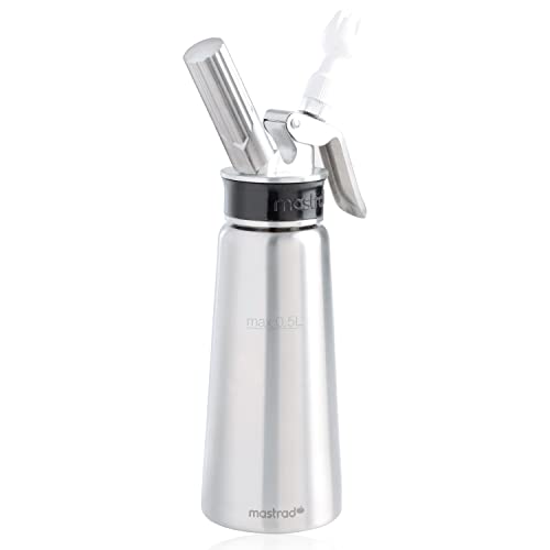 Mastrad Sahnebereiter Edelstahl Siphon Pro Whipper - abnehmbarer Kopf - temperaturbeständiges Metallgehäuse - rollfestes Design - für die Zubereitung von Mousse, Soße, Creme, Schlagsahne etc. Mastrad Sahnebereiter Edelstahl Siphon Pro Whipper - abnehmbarer Kopf - temperaturbeständiges Metallgehäuse - rollfestes Design - für die Zubereitung von Mousse, Soße, Creme, Schlagsahne etc. von mastrad