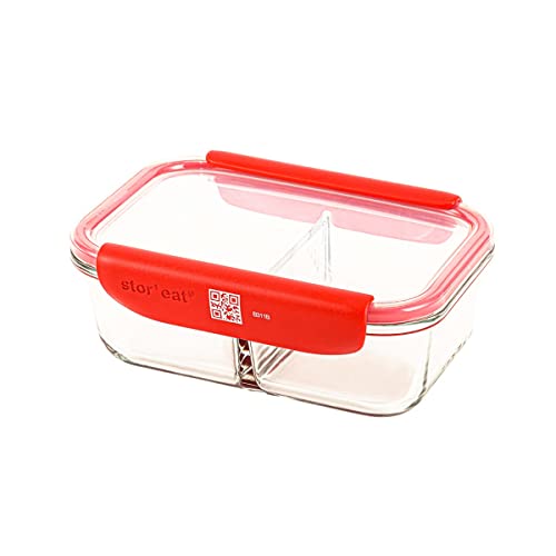 Mastrad Stor'eat Glasboxen - Innovative Aufbewahrungsboxen mit Handy-App - Lebensmittel Behälter mit abnehmbaren Griffen - spülmaschinenfest - Frischhaltedosen für Aufbewahrung von Gütern von mastrad