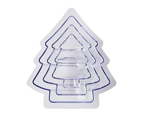 Mastrad f48292 Set 3 Formen Design Weihnachtsbaum, Kunststoff, transparent, 13,5 x 12 x 5,2 cm von mastrad